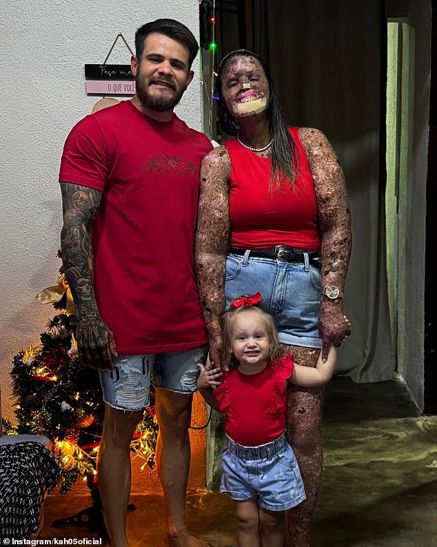 Karine de Souza (right) was brandished as 'irresponsible' after she and her husband Edmilson (left) welcomed their first child Zaya (centre) in January of 2023