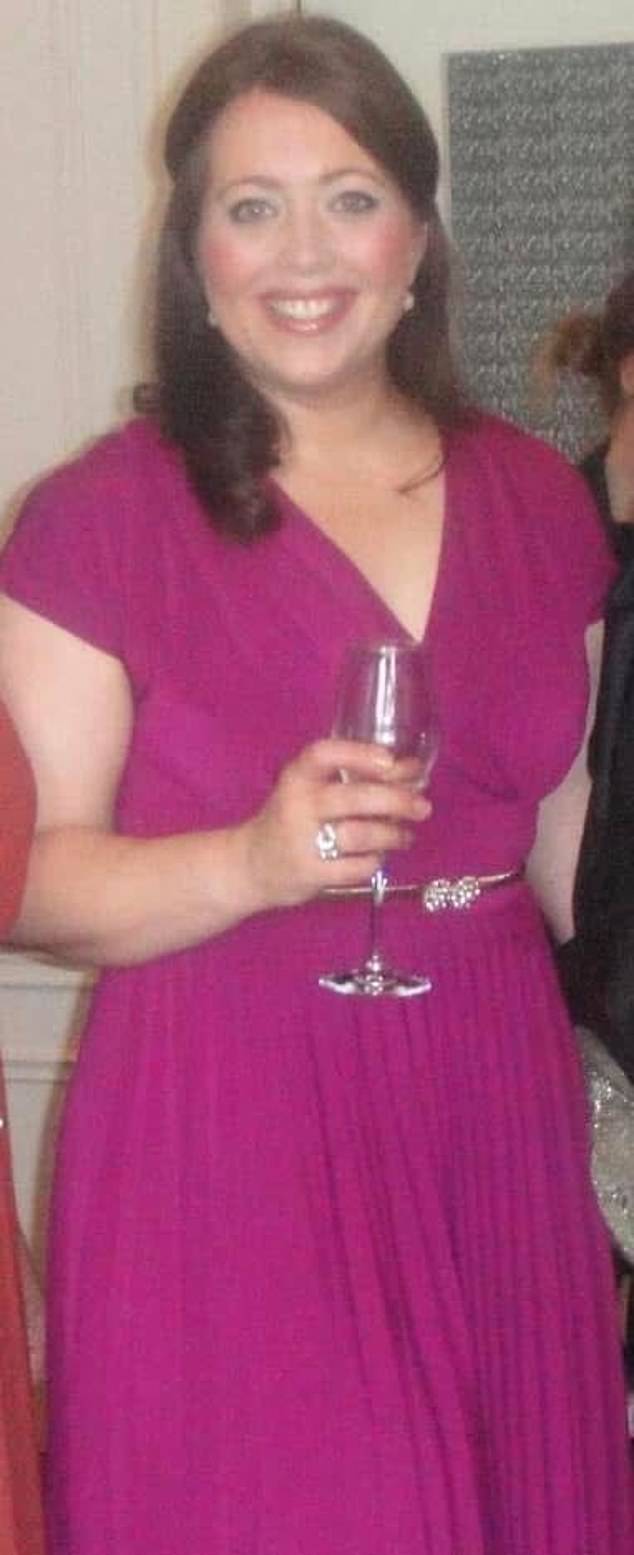 Naomi Holbrook before she lost five stone in a year. At her heaviest, aged 39, she weighed 18 stone and, at 5ft 5ins, wore a dress size 18-20. She was also pre-diabetic and had back pain