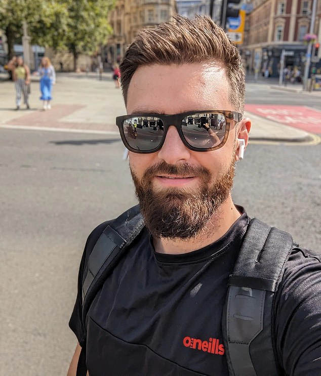 Connor McCann was struck by a car while riding an e-scooter home from work and said he wants to 'buy the driver a pint' after hospital scans following the incident revealed he had an undetected brain tumour