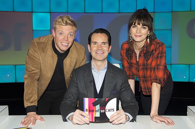 A contestant from 8 Out Of 10 Cats has revealed all about their experience on the show, including a struggle hidden from screens. Pictured: Rob Beckett, Jimmy Carr and Aisling Bea