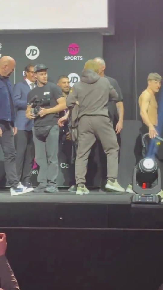 Ilia Topuria and Paddy Pimblett at a UFC 317 press conference.