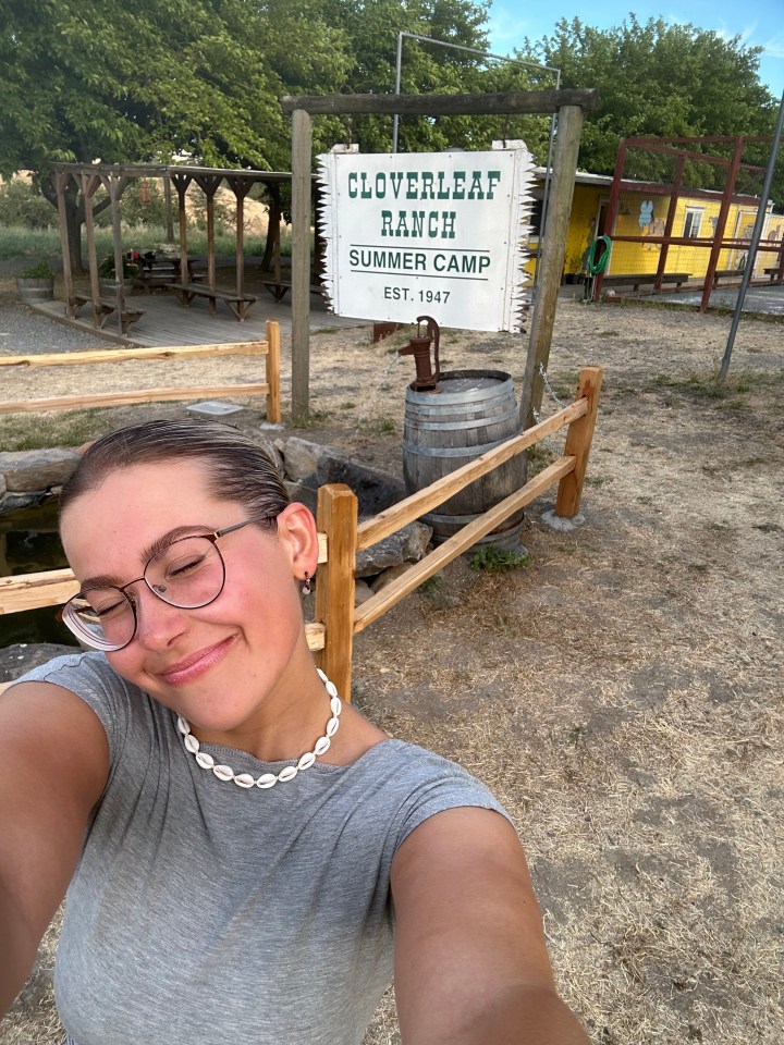 Person at Cloverleaf Ranch Summer Camp (Est. 1947).