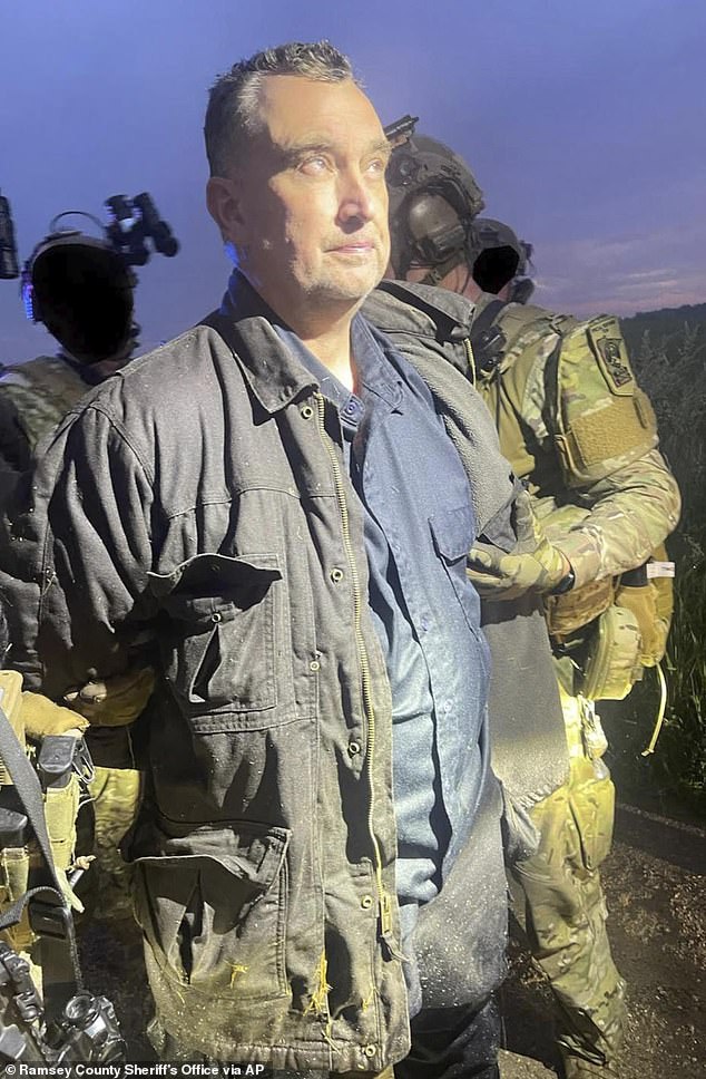 Vance Boelter, 57, hid in a tiny, waterlogged culvert after he was spotted by neighbor Wendy Thomas in a nearby marsh, but he wasn't able to evade capture on Sunday night