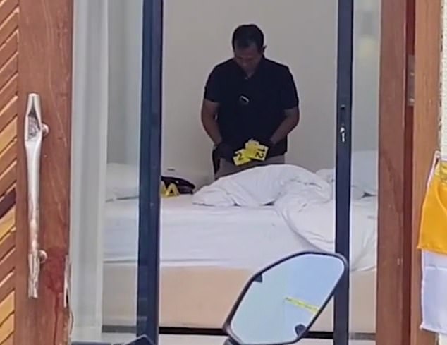 Stipe Radmanovic is believed to have died in the villa's toilet while Sanar Ghanim was taken to hospital after he was gunned down in bedroom (pictured)