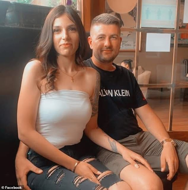 Zivan 'Stipe' Radmanovic, 35, pictured here with his wife Jazmyn Gourdeas, 30, was shot dead in Bali