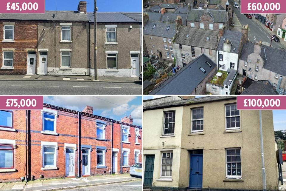 Collage of four houses with their prices.