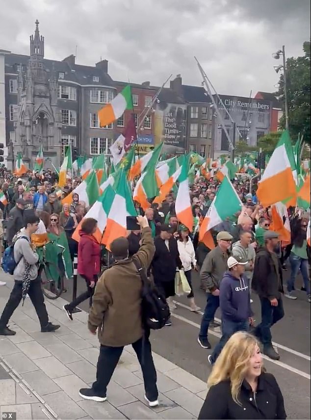 Some 3,000 people joined the anti-immigration rally organised by Ireland Says No - which attendees said signalled a feeling in the country that 'enough is enough'
