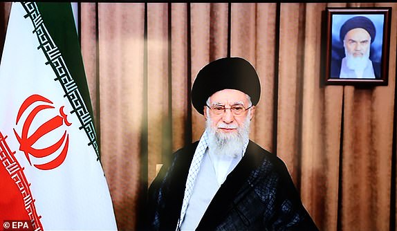 epa12183099 Iranian state television (IRIB) broadcast a message from Iran's Supreme Leader Ayatollah Ali Khamenei to the nation, in Tehran, Iran, 18 June 2025. The supreme leader stated that Iran will not accept US calls for an unconditional surrender, as the Iran-Israel conflict entered its sixth day. Israel has been conducting strikes across Iran since 13 June, targeting nuclear, military, and energy facilities, prompting Iran to launch retaliatory waves of missiles and drones toward Israel.  EPA/ABEDIN TAHERKENAREH