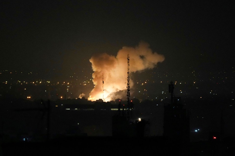 Smoke rises from an explosion in Tehran, Iran.