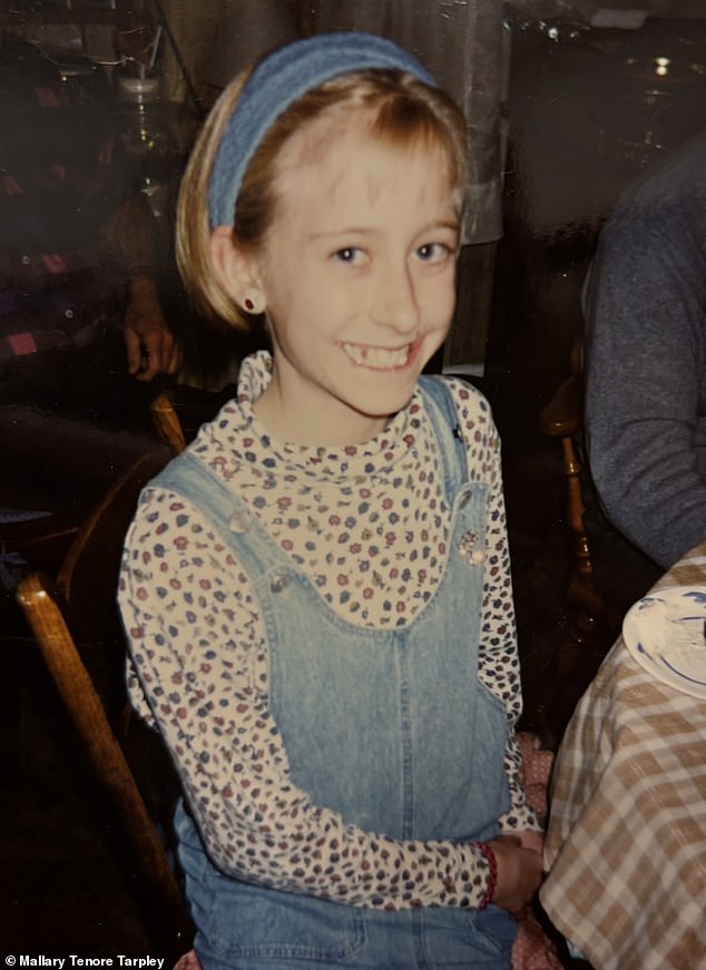 Pictured: Tarpley as a young girl, shortly before she developed an eating disorder after the death of her mother