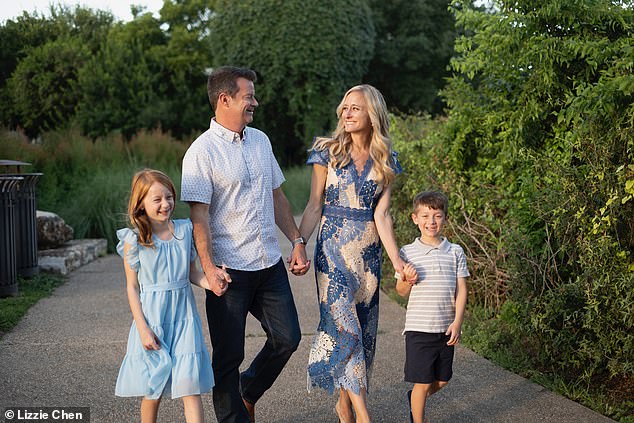 Pictured: Mallary Tenore Tarpley, 40, with her husband, Troy, 44, and children, Madelyn, 9, (left) and Tucker, 7 (right)