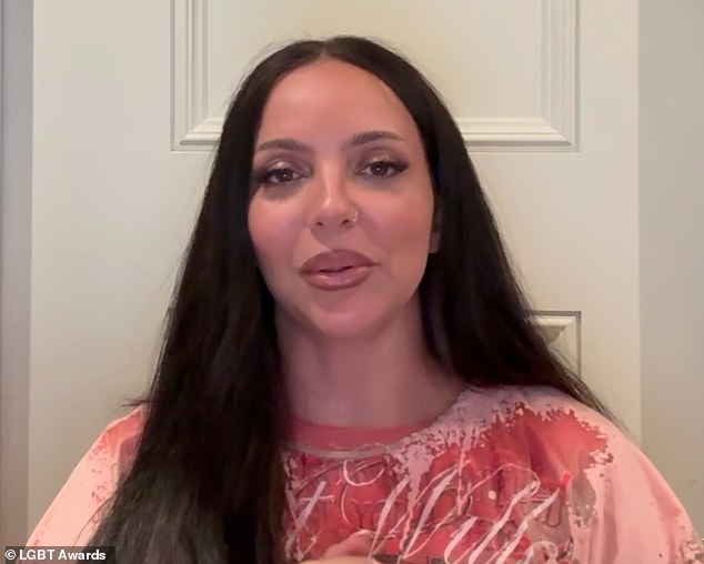 The singer, who accepted the gong via video link, told her gay fans how much she 'adorned' them, before cheekily thanking those who bought jockstraps from her merchandise collection.