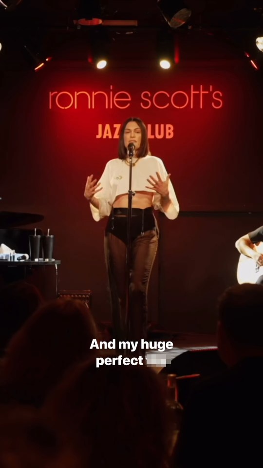 Jessie J performing at Ronnie Scott's Jazz Club.