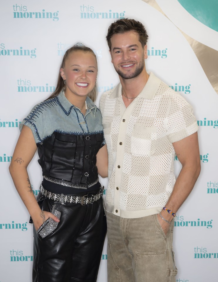 JoJo Siwa and Chris Hughes at the This Morning TV show.