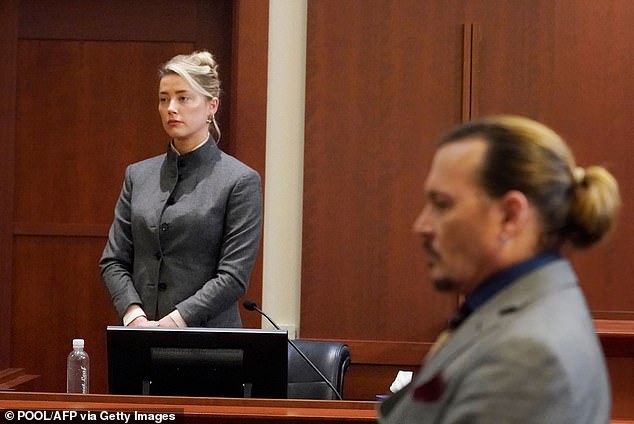 During the Depp v. Heard trial that came to an end in June 2022, Johnny received a rally of support from fans at the Fairfax County courtroom in Virginia (pictured May 2022)