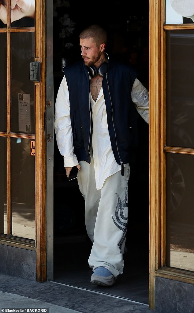 Justin Bieber visited a West Hollywood spa on Saturday, days after he hinted at the status of his relationship with wife Hailey Bieber