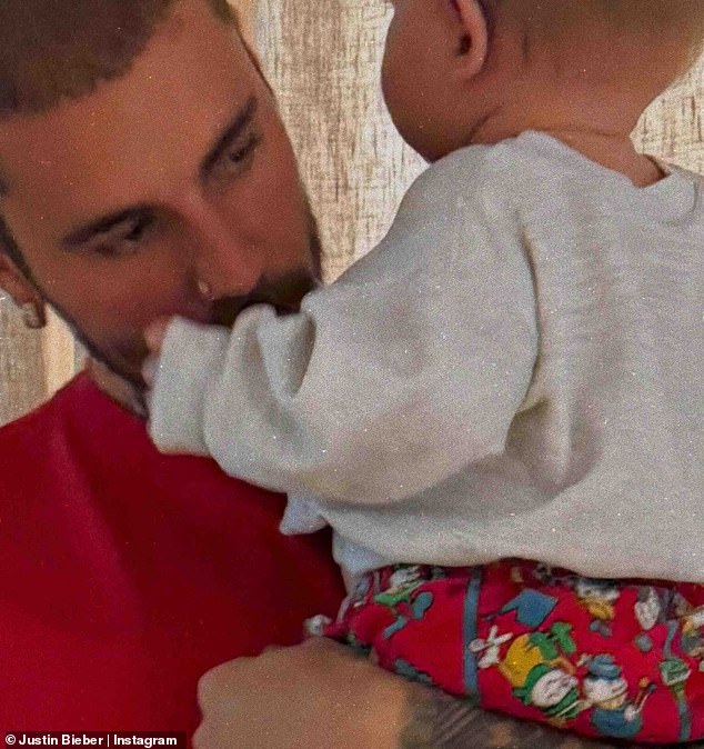 Justin Bieber shared new snaps of his nearly one-year-old son Jack Blues Bieber on Friday - after sparking fears with troubling Instagram posts