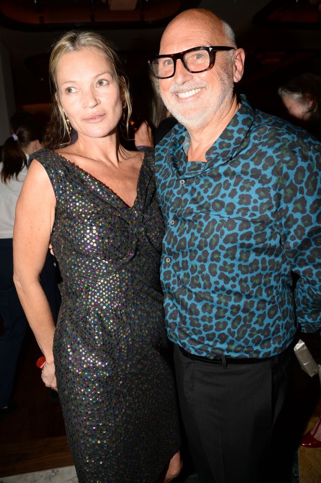 Kate Moss and Sam McKnight at Sam McKnight's 70th birthday celebration.