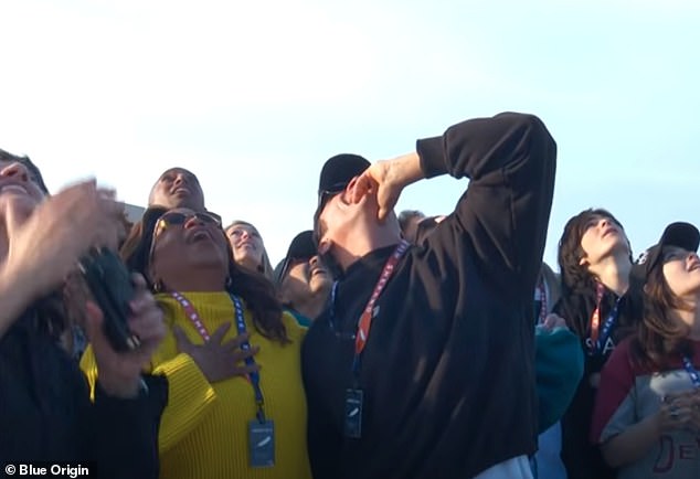 While Orlando was in the crowd when the rocket took off, he kept a low-profile and was not seen by Katy's side when she returned (pictured with Oprah)