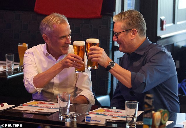 Keir Starmer and Mark Carney enjoyed a beer in a bar and also talked up the prospect of reviving a stalled trade deal