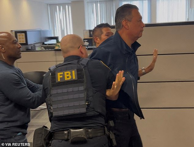 Padilla being removed from the DHS press briefing by law enforcement