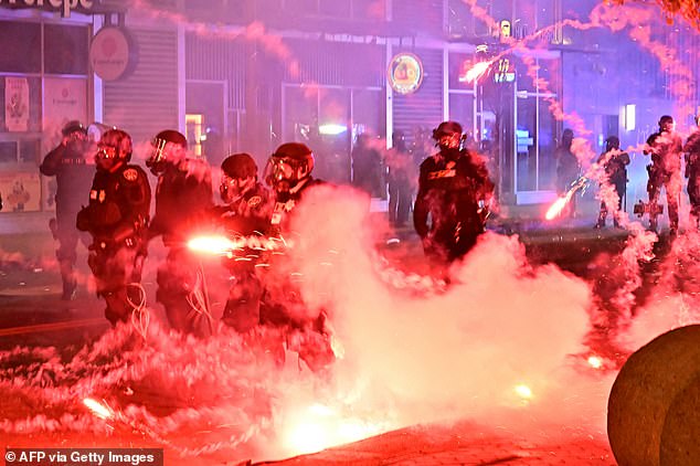 The seismic activity comes as 700 Marines and about 2,100 National Guard members hit the Los Angeles streets to 'address the lawlessness' in California , according to President Donald Trump