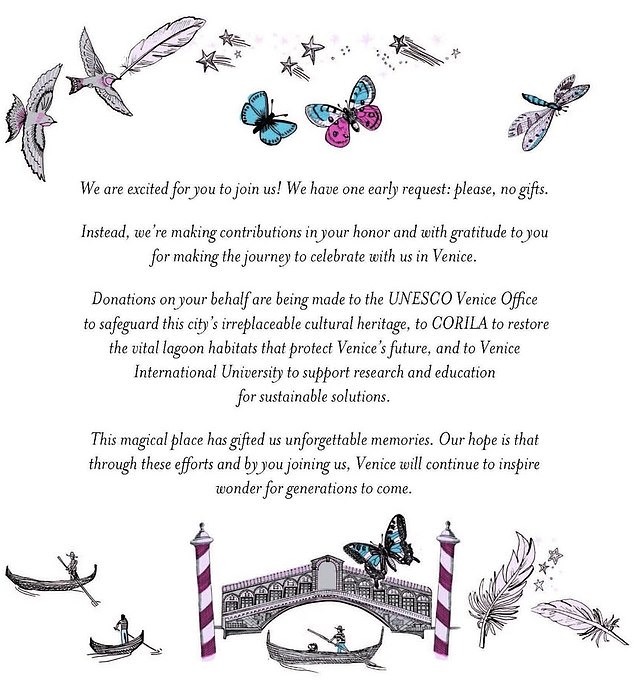 According to ABC News, this documents is part of the wedding invitation sent out by Jeff Bezos and Lauren Sanchez