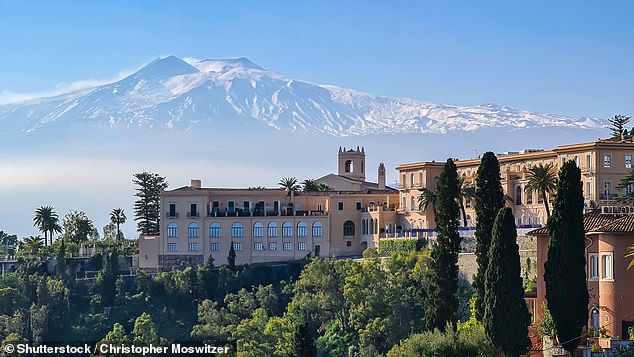 While the details of the honeymoon are unconfirmed, it's believed the couple will stay at the luxurious Four Seasons San Domenico Palace (pictured) on Sicily - which was featured in the second season of The White Lotus