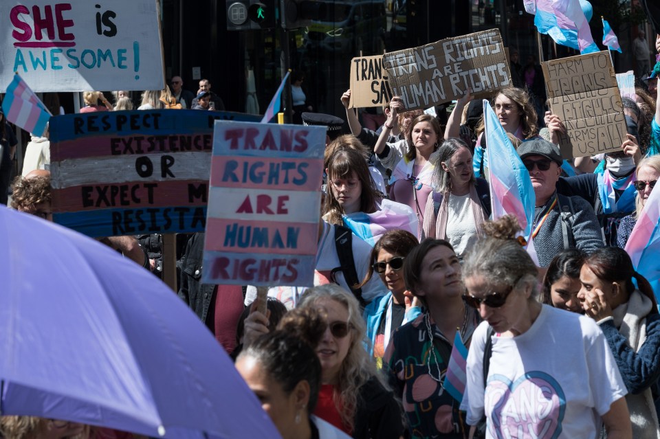 Transgender rights protest march.