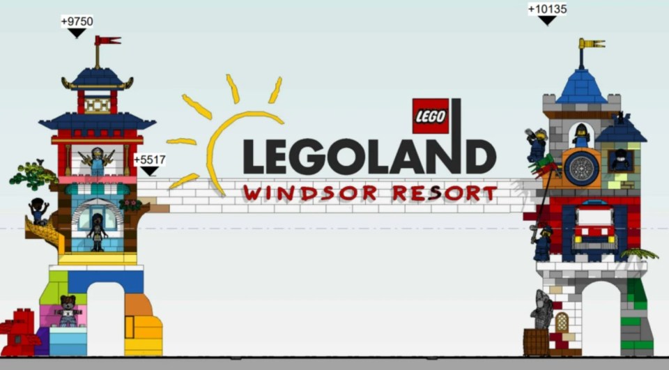 Illustration of a LEGO Windsor Resort entrance.