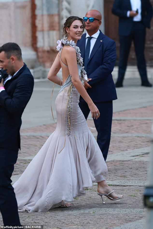 Vittoria Ceretti was a vision of beauty on Thursday night as she made a glamorous outing in Venice ahead of Lauren Sanchez and Jeff Bezos' £20 million wedding