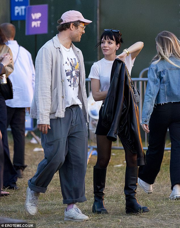 Lily Allen, 40, and James Norton, 39, were reportedly seen snogging backstage while enjoying a 'first date' at Charli XCX's Lido Festival show on Saturday (pictured at the show)