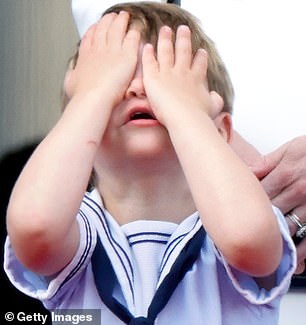 Prince Louis covers his eyes during Trooping the colour 2022