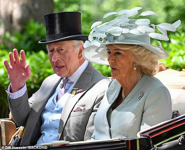 Camilla, 77, and King Charles , 76, enjoyed a day at the races as they led the traditional carriage procession at the opening of the five-day festival