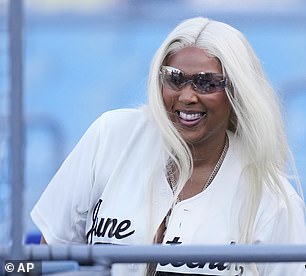 Lizzo was also seen wearing a chained necklace to further glam up her ensemble for the outing