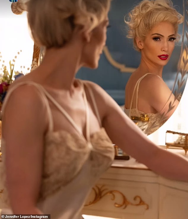 The Bronx-born beauty wore silky lace lingerie in the film and had blonde hair