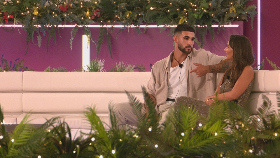 Shae and Megan on the Love Island set.