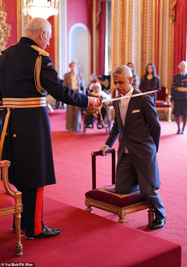 The honour recognises political and public service and was bestowed upon the Labour politician by King Charles