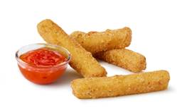 Mozzarella sticks with dipping sauce.