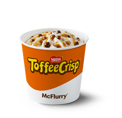 Toffee Crisp McFlurry in a cup.
