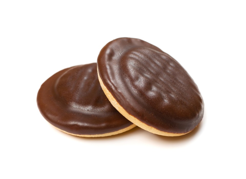 Two Jaffa Cakes.