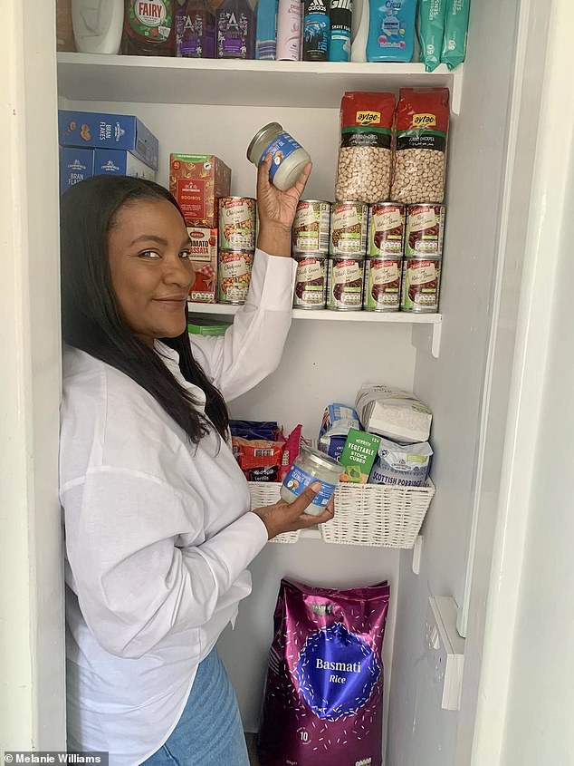 British prepper Melanie Williams, a wellness advocate and mother-of-six from the UK, has been steadily stockpiling food so she can be self-sufficient should supply issues and power cuts strike. Pictured