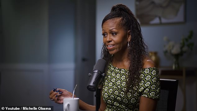Michelle Obama made a snide jibe at her husband Barack as she shared how she is 'so glad' the pair never had a son because he would've been just like his father