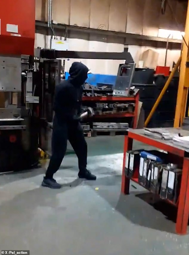 Palestine Action activists brazenly filmed themselves vandalising the warehouse of a UK firm that supplies military items to Israel