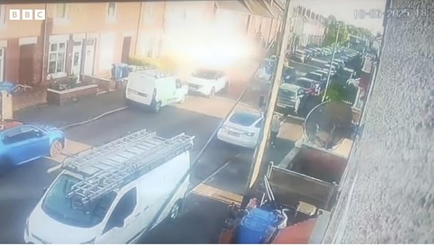 The house blast on Tuesday sent debris flying into the street in Derby