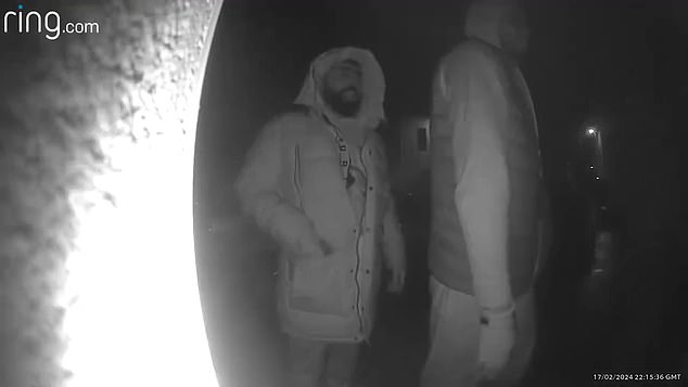 The thugs burst into the property in Devonport, Devon, and repeatedly hit and kicked the homeowner and a friend, while two children were upstairs