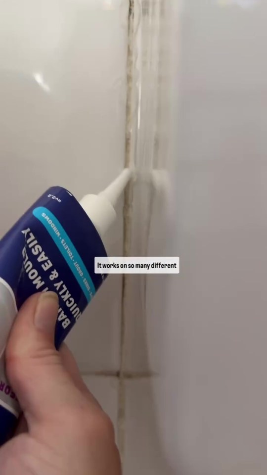 Removing mold from bathroom grout with sealant.