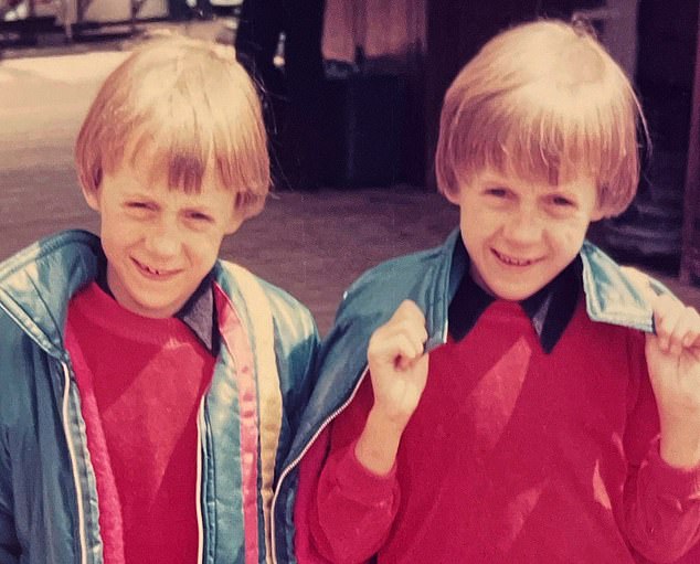 Nick (right) and Simon, aged seven
