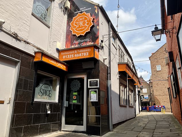 A pair enjoyed a meal at Cafe Spice (pictured) in Darlington, County Durham, before apparently leaving to take money from a cash machine - only to fail to return, restaurant owners say