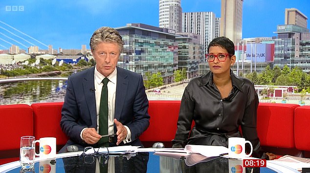 In April, MailOnline exclusively revealed some staff had expressed unhappiness with the show's bullish editor Richard Frediani (Naga pictured with co-host Charlie Stayt)